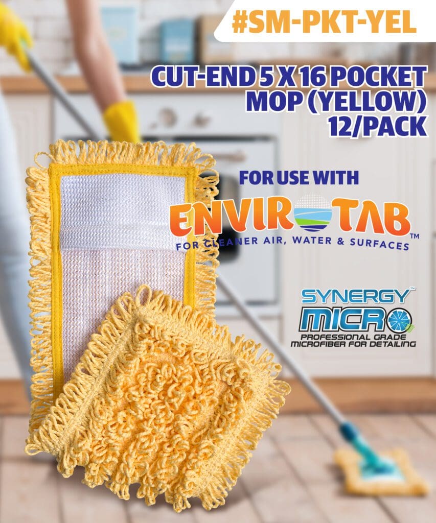 Microfiber Pocket Mop, 5 x 16 Premium Mesh Yellow