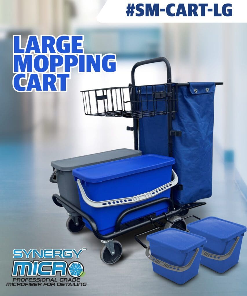 Deluxe Cart with (2) Pocket Mop Charging Buckets
